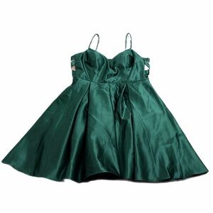 Y2K Vintage DJ Jaz Mini Formal Dress Cage Back (Hunter Green) Size 8 (11)